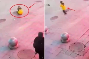 Βίντεο-σοκ: Η στιγμή που 12χρονη ρίχνει κροτίδα σε φρεάτιο και εκτοξεύεται στον αέρα