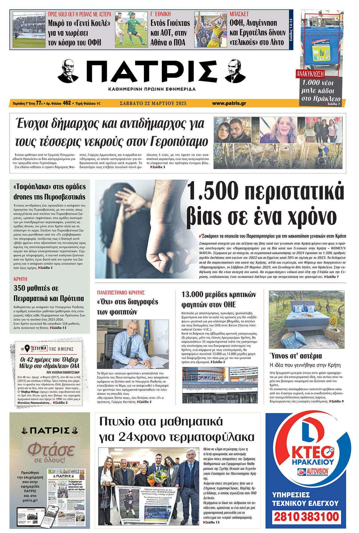 Πρωτοσέλιδο 22/3/2025