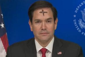 Γιατί ο Μάρκο Ρούμπιο εμφανίστηκε με έναν μαύρο σταυρό στο μέτωπό του