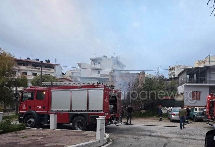Χανιά:  Φορτηγάκι άρπαξε φωτιά στην Αμπεριά