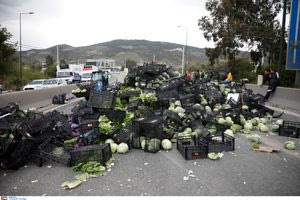 Γέμισε λάχανα η Λεωφόρος Αθηνών – Ανετράπη νταλίκα