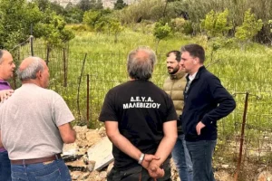 Επίσκεψη Δημάρχου Μαλεβιζίου στο έργο αντικατάστασης αγωγού ύδρευσης