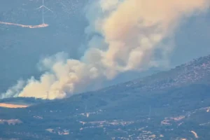 Φωτιά στη Ριτσώνα: Μεγάλη κινητοποίηση της Πυροσβεστικής, επιχειρούν και εναέρια μέσα