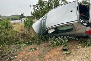 Χανιά: Αυτοκίνητο τούμπαρε και κατέληξε σε χωράφι