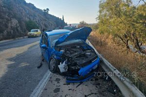 Μπαράζ τροχαίων στα Χανιά – Σύγκρουση αυτοκινήτων στην Εθνική
