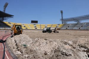 Εργοτάξιο το Παγκρήτιο στάδιο – Εικόνες από τις εργασίες που είναι σε εξέλιξη