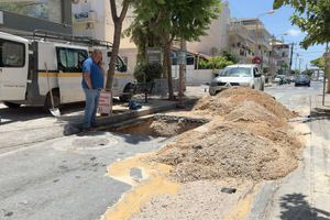 Ηράκλειο: Έσπασε αγωγός του νερού – Κλειστή η Θερίσου