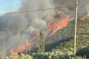 Φωτιά στα Μεσοχώρια Ευβοίας – Επιχειρούν 18 εναέρια μέσα