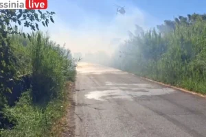 Καλαμάτα: Ξέσπασε φωτιά κοντά στο αεροδρόμιο (vid)