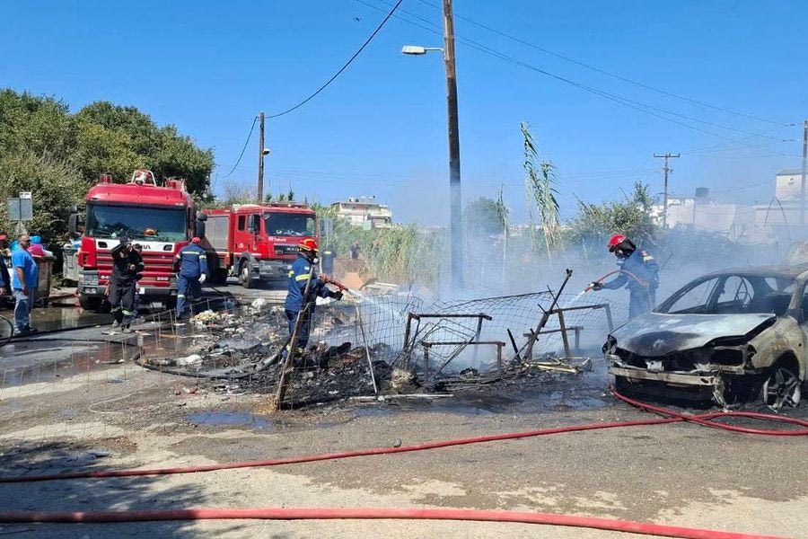 Τρεις Βαγιές: Πως ξεκίνησε η φωτιά – Αυτοκίνητο καταστράφηκε ολοσχερώς (Βίντεο)