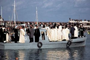 Ο αγιασμός των υδάτων στο λιμάνι του Ηρακλείου, το 1967