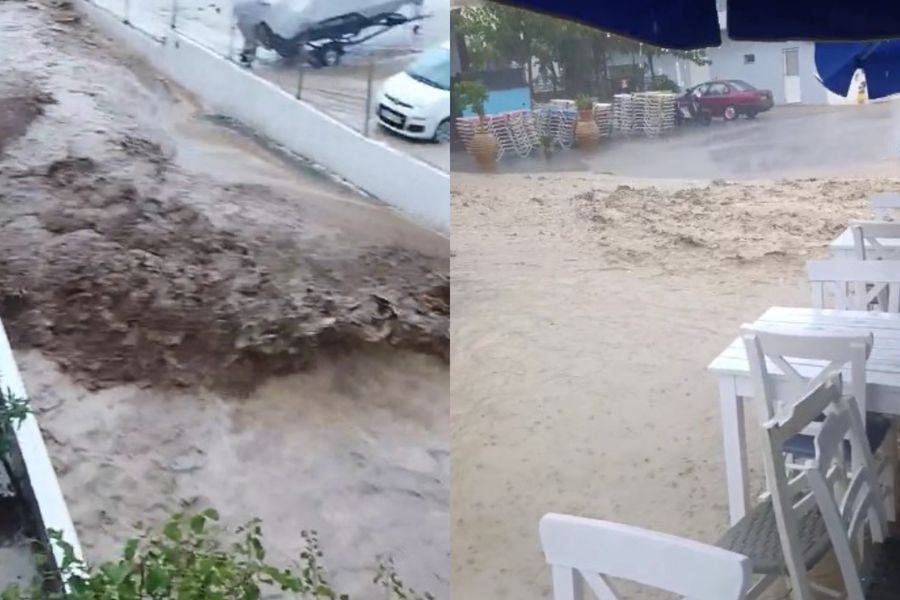 Πλημμύρισαν ξανά οι δρόμοι στον Τσούτσουρα μετά τη βροχή