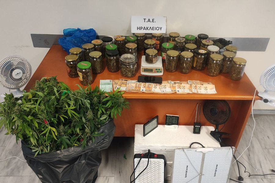 Ηράκλειο: Συνελήφθη με δενδρύλια και πάνω από ένα κιλό κάνναβη