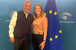 Συνάντηση του Μανώλη Κεφαλογιάννη με την πρόεδρο του Ευρωπαϊκού Κοινοβουλίου