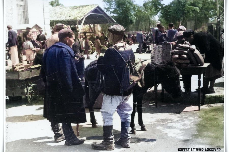 Σκηνή καθημερινότητας στην κατοχική Κρήτη, 1942-43