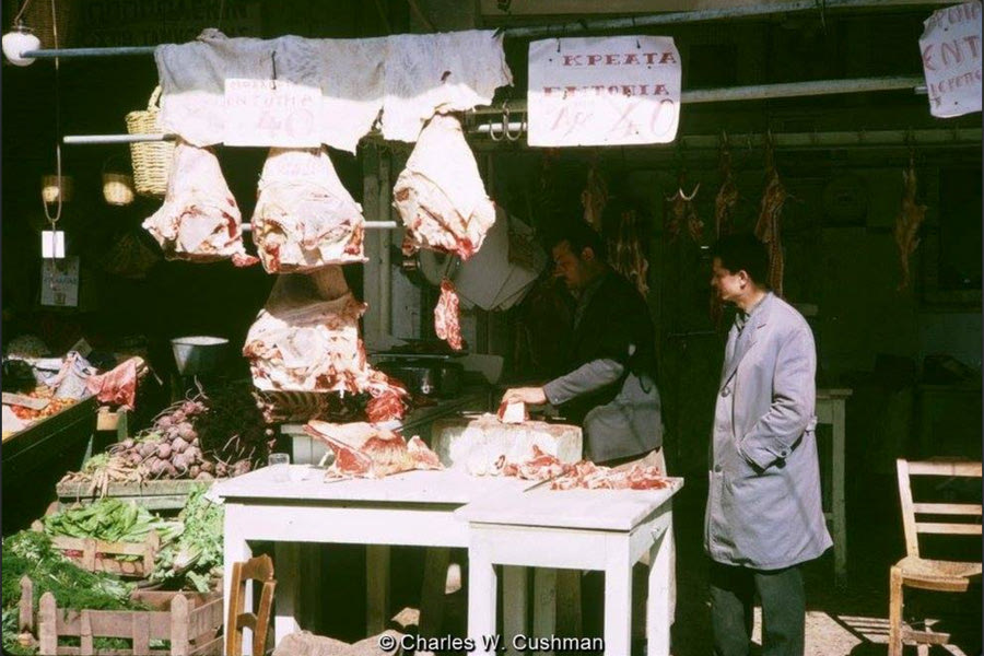 Κρεοπωλείο στο Ηράκλειο στις 3-4-1965