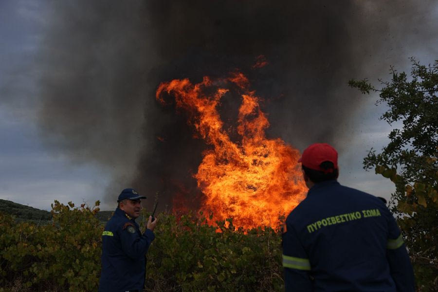 Σε εξέλιξη η πυρκαγιά στις Μαλάδες – Επιχειρεί ελικόπτερο (φωτογραφίες & βίντεο)