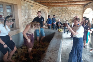 Αγρότες για μια μέρα έγιναν οι εκπρόσωποι του ΕΟΤ Λονδίνου και πάτησαν σταφύλια (φωτό + βίντεο)