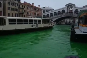 (ΒΙΝΤΕΟ) Ακτιβιστές έβαψαν πράσινα τα νερά στη Βενετία και σε άλλες ιταλικές πόλεις