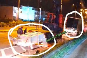 Αναστάτωση στον ΒΟΑΚ: Αποκολλήθηκε πόρτα φορτηγού και έπεσε στον δρόμο