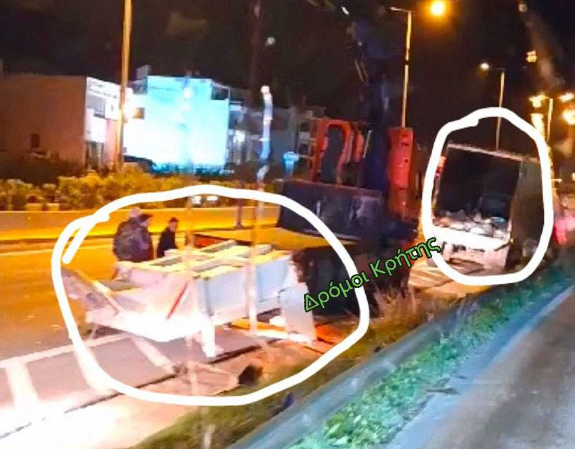Αναστάτωση στον ΒΟΑΚ: Αποκολλήθηκε πόρτα φορτηγού και έπεσε στον δρόμο