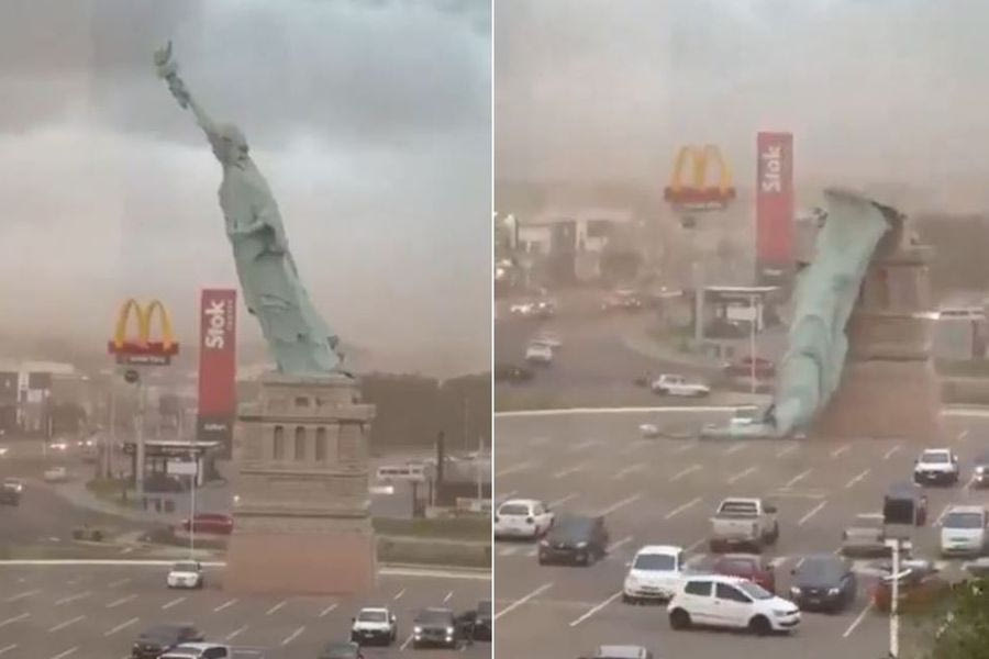 Βίντεο: Κατέρρευσε άγαλμα στη Βραζιλία λόγω ισχυρών ανέμων