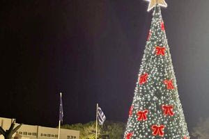 Χερσόνησος: Φωταγωγήθηκε το Χριστουγεννιάτικο δέντρο στο Παραμυθοχωριό του Αϊ Βασίλη