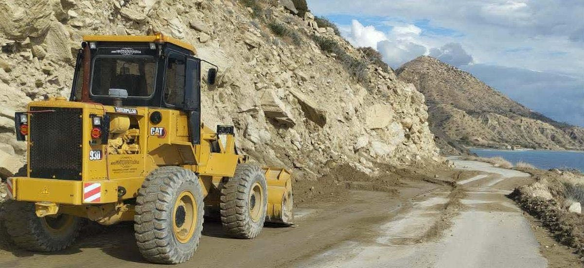 Αποκαταστάθηκε η κυκλοφορία στο δρόμο από τα Τέρτσα προς Μύρτος