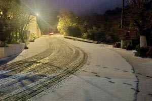 ΦΩΤΟ: Χιονίζει στα ορεινά του δήμου Χερσονήσου-Τι πρέπει να προσέχουν οι οδηγοί