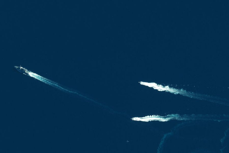 Ελληνικοί δορυφόροι κατέγραψαν από το διάστημα τη φρεγάτα Κίμων να φτάνει στην Ελλάδα, δείτε φωτογραφία