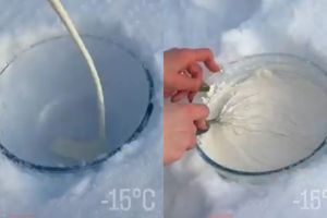 Μητέρα φτιάχνει παγωτό στο χιόνι στους -15°C και γίνεται viral