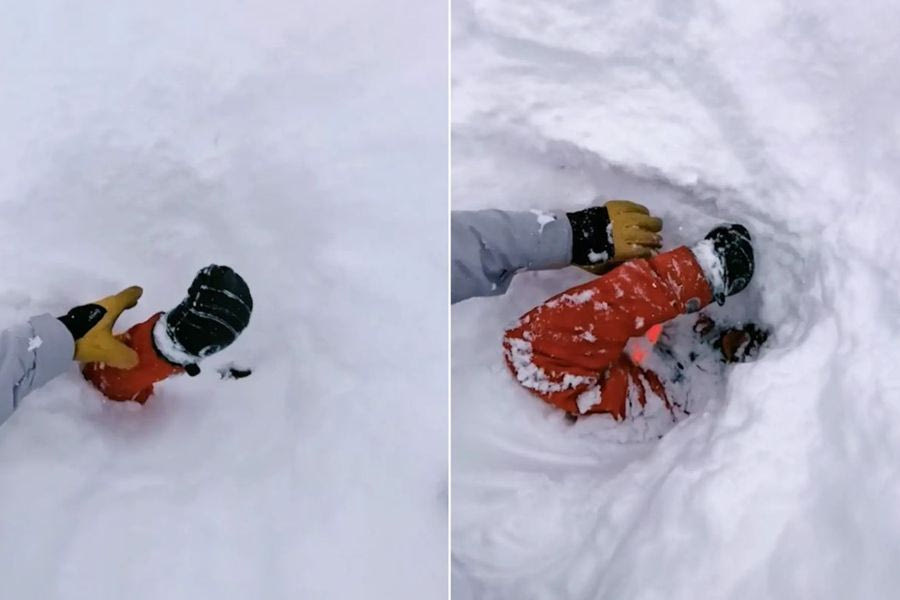 (Βίντεο) Καρέ καρέ η διάσωση ενός σκιέρ που θάφτηκε από χιονοστιβάδα