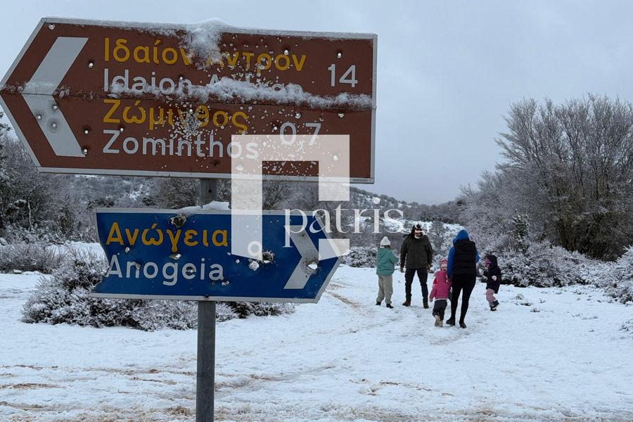 (ΦΩΤΟ): Μαγευτική πρωτοχρονιά στα χιονισμένα Ανώγεια