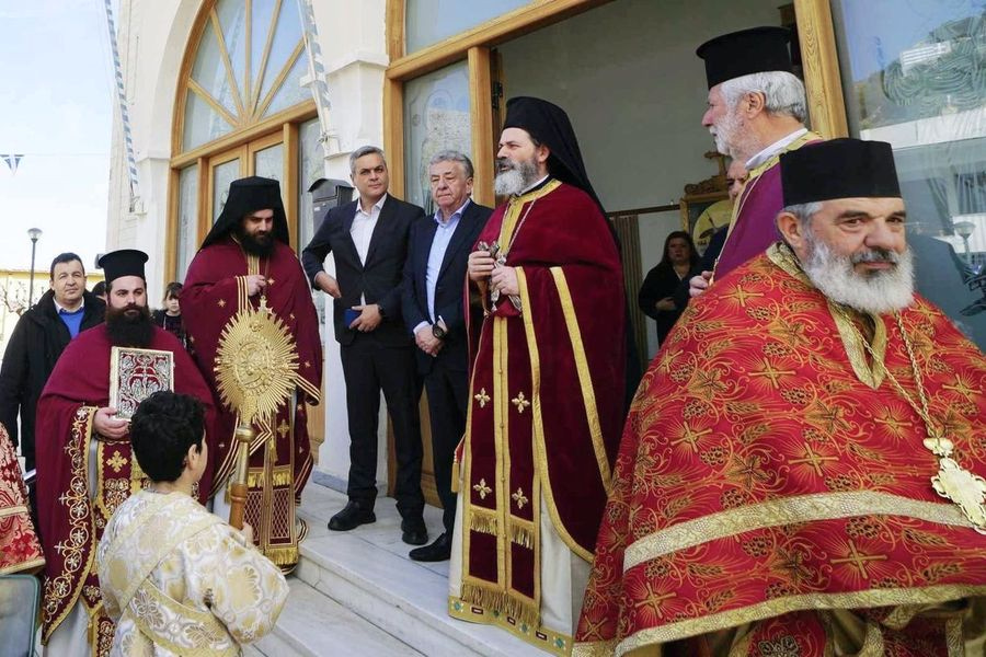 Στον εορτασμό του πολιούχου του Κρουσώνα Αγίου Χαραλάμπους ο Σταύρος Αρναουτάκης