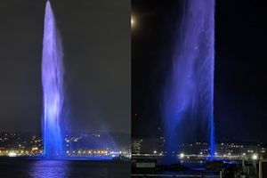 Η Γενεύη τιμά την ελληνική γλώσσα: Στα γαλανόλευκα ο εμβληματικός πίδακας Jet d’Eau