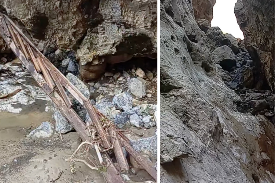 “Έλιωσε” η σιδερένια σκάλα και γκρεμίστηκε… ο αντιδήμαρχος! – Απροσπέλαστο το φαράγγι Ζαρού (βίντεο)