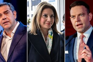 Τριγωνικές… βολές στη μάχη για τον δεύτερο: Τσίπρας και Κασσελάκης κατά Καρυστιανού, τα πυρά της «προέδρου Μαρίας»