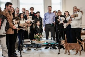 Συνάντηση Μητσοτάκη με τους Έλληνες που επαναπατρίστηκαν με τα ζώα συντροφιάς τους