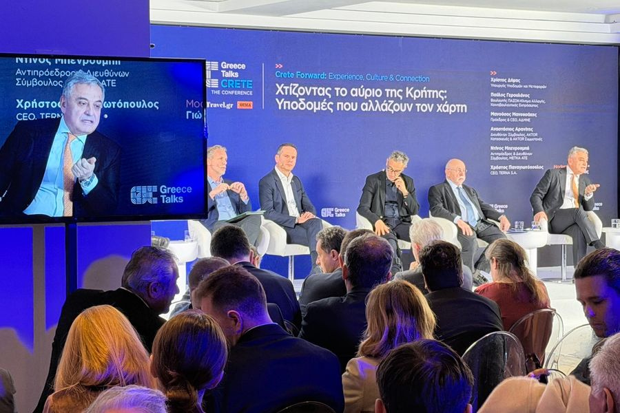 Παναγιωτόπουλος στο Greece Talks Κρήτη: «Στο 70% οι εργασίες στο νέο αεροδρόμιο στο Καστέλλι»
