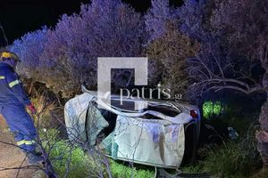 (ΦΩΤΟ & ΒΙΝΤΕΟ): Σοβαρό τροχαίο στο Ηράκλειο: Αυτοκίνητο έπεσε σε χαντάκι