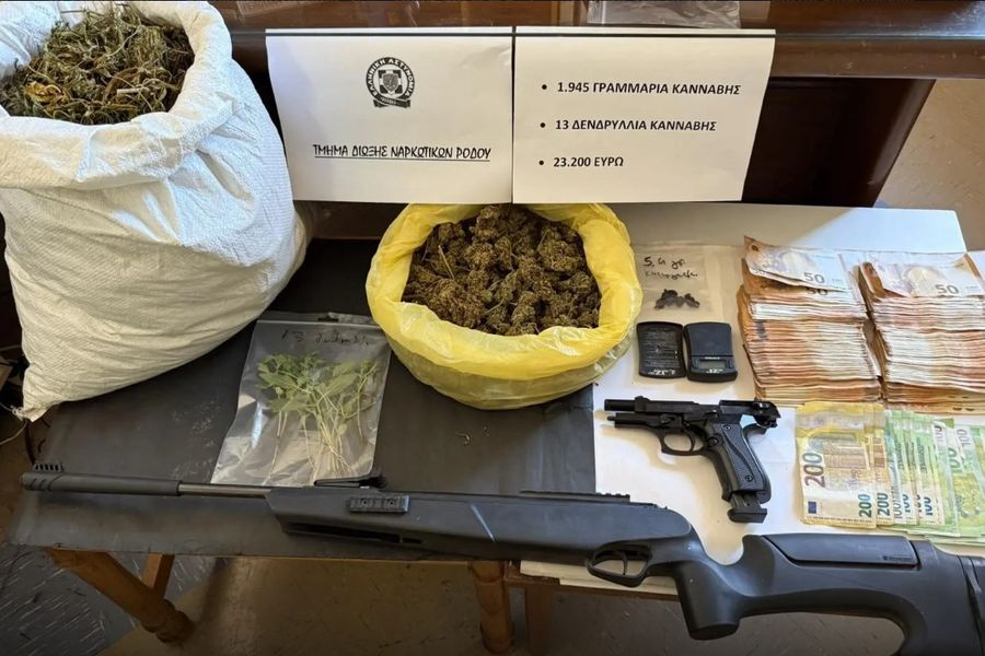 Σύλληψη 33χρονου στη Ρόδο για διακίνηση ναρκωτικών και οπλοκατοχή