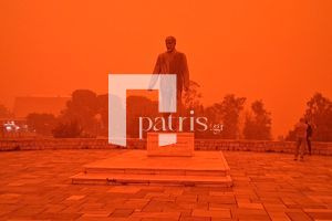 Κόκκινο το Ηράκλειο εξαιτίας της σκόνης-Απόκοσμες εικόνες