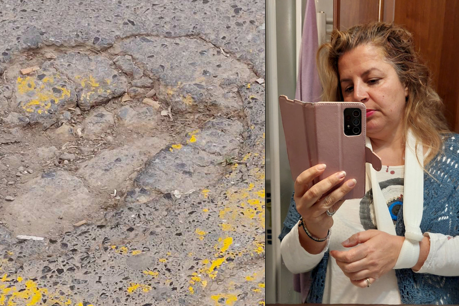 (ΦΩΤΟ + ΒΙΝΤΕΟ): “Θύμα” λακκούβας στην Καλοκαιρινού μια Ηρακλειώτισσα