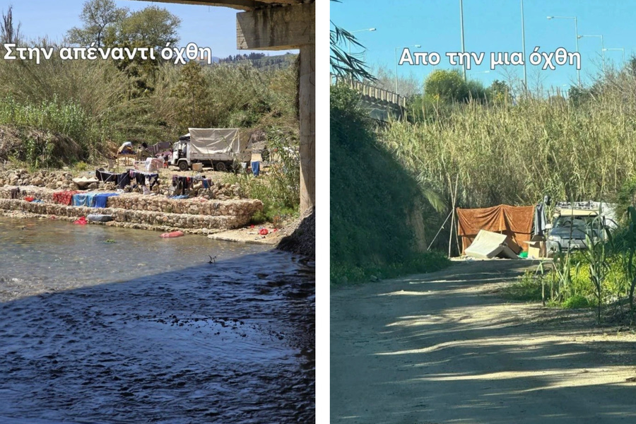 “Πόλεμος” με τους κατασκηνωτές: Τσαντίρια και τροχόσπιτα σε ποτάμι στην Κρήτη (pics)