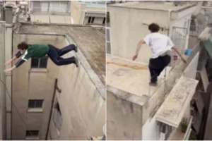 Γάλλος παρκουρίστας κάνει επικίνδυνα άλματα σε ταράτσες της Αθήνας και γίνεται viral, δείτε βίντεο