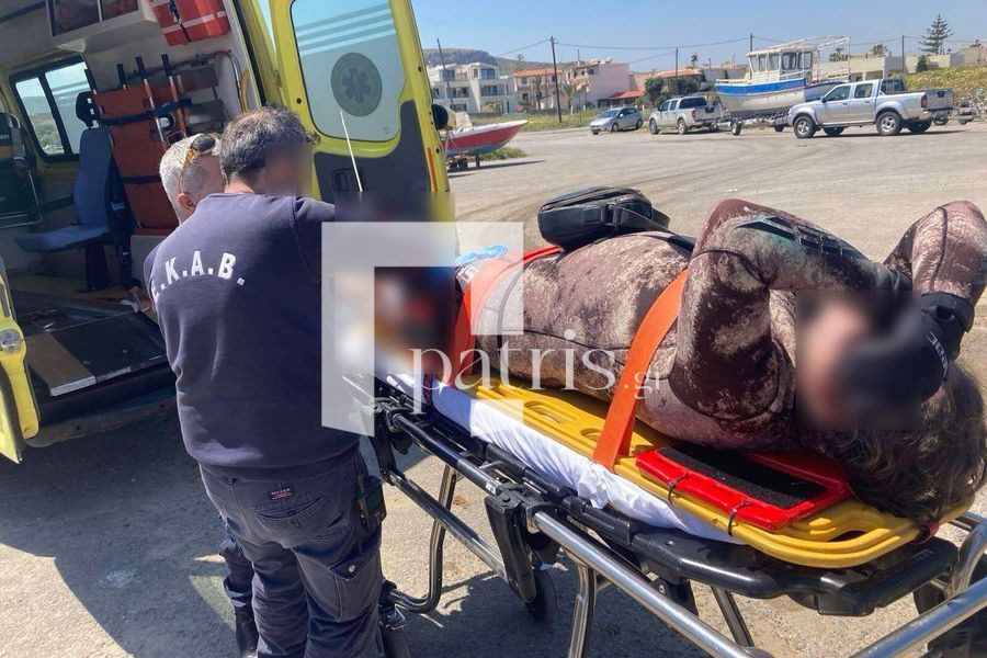 (ΦΩΤΟ) Βέργα ψαροντούφεκου καρφώθηκε σε πόδι δύτη – Οι προσπάθειες των διασωστών του ΕΚΑΒ