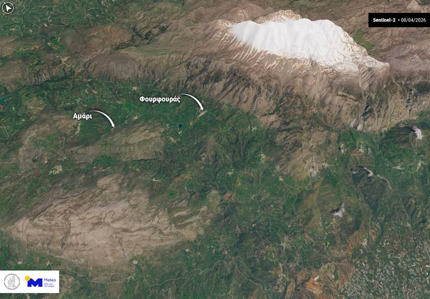 Τα χιόνια στον Ψηλορείτη από το… διάστημα