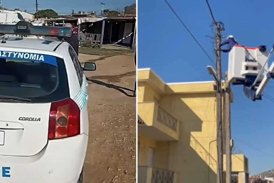 Καρέ καρέ η έφοδος της ΕΛΑΣ σε οικισμούς Ρομά στα Άνω Λιόσια: 19 συλλήψεις για ρευματοκλοπές, ξήλωσαν καλώδια 2.153 μέτρων