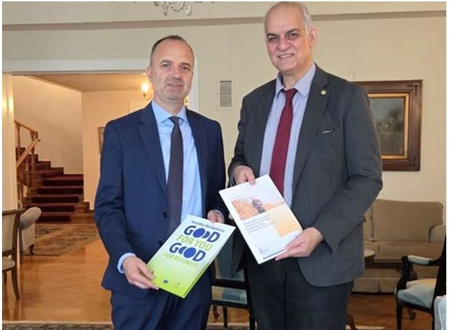 Συνάντηση εργασίας Προέδρου ΟΣΕΤΕΕ, Ανδρέα Στοϊμενίδη με τον Πρύτανη του Γεωπονικού Πανεπιστημίου Αθηνών, Σπυρίδωνα Κίντζιου