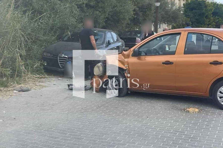 Αμμουδάρα: Αυτοκίνητο έπεσε πάνω σε παρκαρισμένα ΙΧ